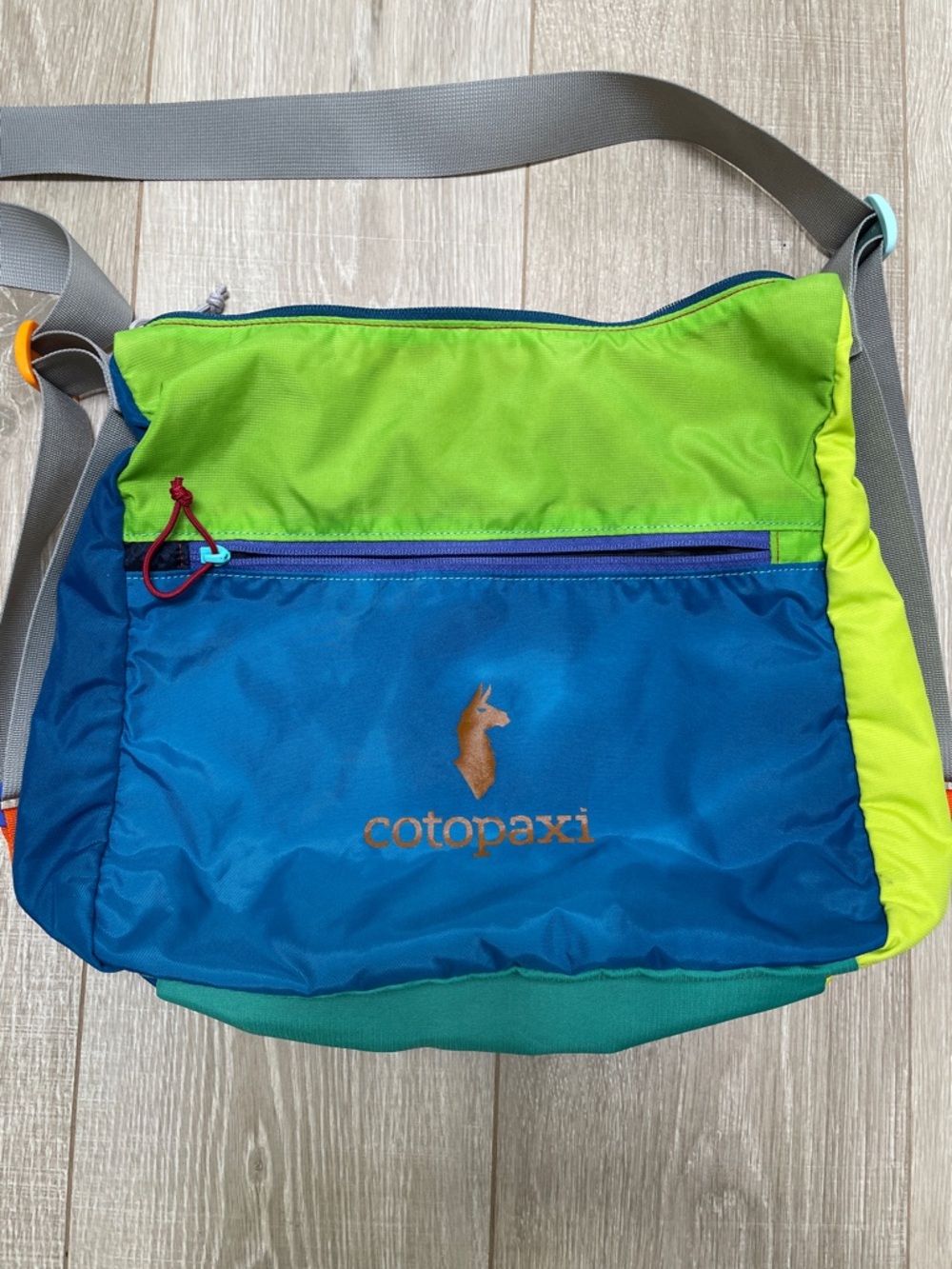 COTOPAXI-  Blue and Lime Green Messenger Crossbody Bag- unisex